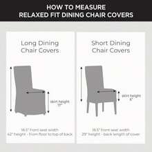 Surefit - Funda de de algodón Plegable Larga para de algodón de Ajuste Relajado para Eventos en Interiores o Exteriores, extraíble y Lavable a máquina,(Cuadros SET OF 2 LONG DINING CHAIRS) - Multicolor - Ver 2
