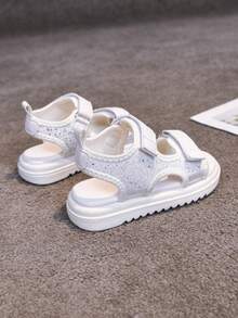 Fashionable Sequin Girls Sandals, Summer Children Beach Shoes, Girls Open Toe Princess Sandals - Beige - View 3