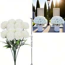 5pcs Artificial White Chrysanthemum Flowers - Lifelike Fake White Flowers - UV Resistant - For Home/Outdoor/Wedding/Apartment/Garden/Elegant Gravestone Decoration, Suitable For Funeral, Memorial, Thanksgiving, Halloween, Christmas, Autumn/Winter Decor
