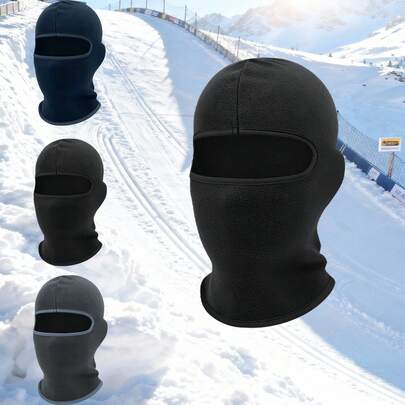 1 件装男女通用秋冬保暖防风加厚滑雪面罩、拉法帽、脖套，适合户外徒步、滑雪、骑行