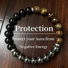 一套9/1水晶手链，象征和平、财富、繁荣、友谊、好运、爱情和守护——水晶珠带来乐观、积极、自信和力量，男女皆宜，弹性可调节——情人节理想之选 - 多色 - 查看 8