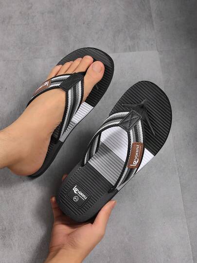 男士人字拖，夏季户外沙滩凉鞋，软底防滑休闲拖鞋，新款轻便工作拖鞋，男女通用撞色设计
