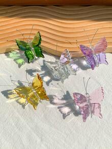 Kristall Schmetterling, kleines Tier, Heimdekoration, kleine Schreibtischornamente, Set Kombination aus weißem Kristall Schmetterling + Mond und Sonnenfänger Prisma (geeignet für Freunde, Schwestern, Töchter, Mütter (Geschenke)), auch geeignet als Geburtstagsgeschenk für Frauen - Verschiedenfarbig - Übersicht 10