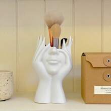 Creative Human Body Art Shaped Multifunctional Desktop Organizer Pen Holder Makeup Brush Holder Decorative Item - White - View 6