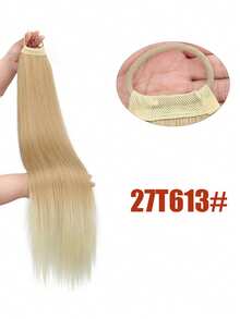 1 pieza Peluca con coletero, peluca de cabello liso y esponjoso con doble coleta para un aspecto juvenil, incluye ligas para el cabello, bandas de goma para el cabello, cuerda para el cabello, sujetadores elásticos para el cabello - Multicolor - Ver 8