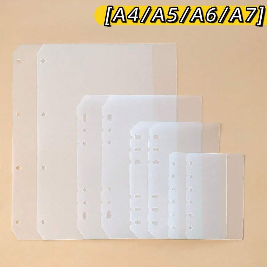 6pcs A5/A6/A7/A4 Transparent Frosted Loose Leaf Binder Inserts, Seal Book, Sticker Backing, Sticker Album, Cultural Stamp Pages, Stamp Pad Refill Pages, 3D Sticker Book Sticker Boards, Sticker Books, For Sticker Book Making, Book Covers, Office Supplies - Clear - View 1