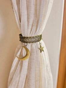 斋月星月金属窗帘挂钩，弹簧环，适用于客厅、卧室、书房 - 优雅家居装饰品，窗帘挂钩 | 复古风格 | 耐用镀锌处理，客厅窗帘挂钩，斋月节派对装饰 - 彩色 - 查看 2