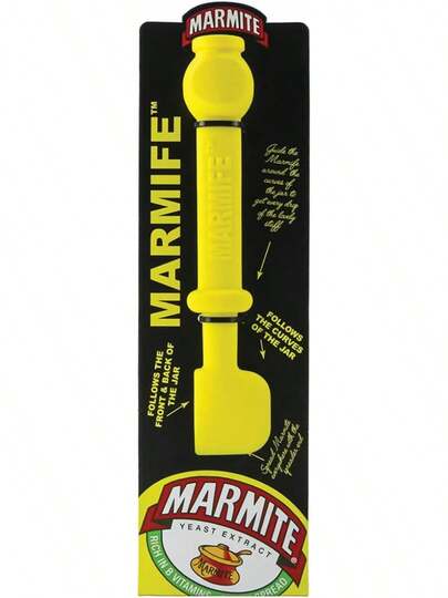 Marmite Marmife Spreader In Yellow - Novelty Jar Scraper Gift - Silicone Spatula Specially Designed For Marmite Jars - Fun Kitchen Gadget