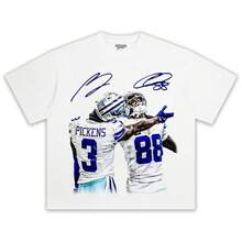 GEORGE PICKENS X CEEDEE & WE DEM BOYZ-Shirt – Vintage Design Retro Bootleg Style High Quality Tee Fans Streetwear Retro, Unisex Tee, Softstyle Shirt FKC Winter Outfits - 白色 - 查看 4