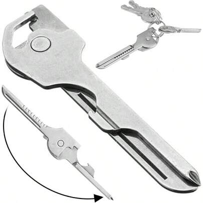 6 en 1 llavero MultiTool, llave dex ido MultiLool con alicates de accin de primavera, abridores y ms, llave de herramienta de supervivencia porttil para pesca de campamento al aire libre