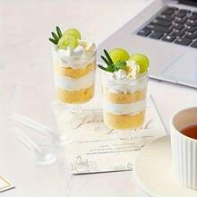 20pcs/40pcs Mini Dessert Cups, 3.5oz Plastic Pudding Cups, Disposable Small Shot Glasses, Party Wedding Drink Dessert Ice Cream Appetizer Cups, Suitable For Home Kitchen, Restaurant, Picnic, Wedding Party, Party Supplies, Tableware Accessories - Transparent - View 8