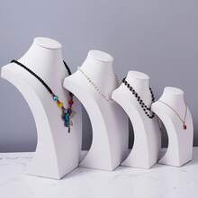 1pc Velvet Mannequin Necklace Display Stand, Jewelry Necklace Holder Rack For Counter, Showcase, Jewelry Organization - Multicolor - View 7