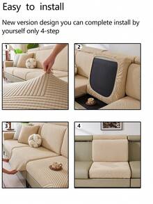 1 tấm bọc ghế sofa dày dặn, co giãn, giữ ấm, chống trượt, phủ kín toàn bộ ghế sofa, phù hợp cho mọi mùa, bọc ghế sofa bằng vải, có thể giặt máy, chống bụi, thân thiện với thú cưng, chăn trang trí sofa, có thể điều chỉnh cho sofa góc, phòng ngủ, văn phòng, phòng khách, sofa 1/2/3/4 chỗ ngồi. - Màu Khaki - Xem 10