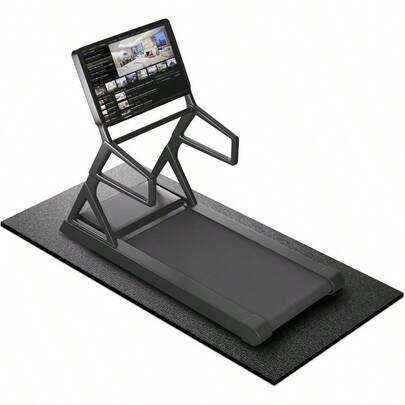 Treadmill Mat 7'x3'/6'x3'/6'x2.5'/5.6'x2'/4'x2' 6mm Thick Exercise Equipment Gym Mat For Hardwood FloorCarpet Compatible With Peloton Bike Indoor Spin Bike Elliptical