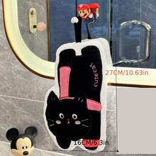 1 Piece Cute Bathroom Hand Towel Style Hand Towel Hangable Bathroom Kitchen Non-Shedding Absorbent Handkerchief Thickened Coral Towel Cloth - 黃黑圍巾貓 - 查看 4