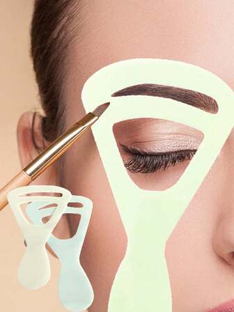 2 piezas Plantillas reutilizables para dar forma a las cejas, plantillas para cejas, tarjetas de plantilla para cejas, pegatinas para cejas, herramientas para dar forma a las cejas, plantillas suaves de PVC para cejas, herramientas de maquillaje para cejas de mujer, adecuadas para el embellecimiento y la aplicación de maquillaje.