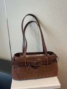 Túi đeo hông PU màu xanh mới mùa xuân, Túi đeo vai thời trang tối giản dành cho nữ khi đi làm hàng ngày, hẹn hò, mua sắm - Cà phê - Xem 3