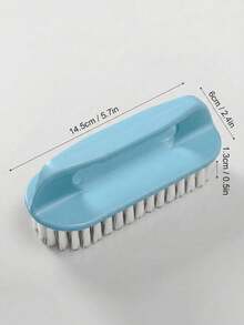 1PC Multifunctional Laundry Brush With Handle, Soft Bristle Shoe Scrub Brush For Sneakers & Clothes, Ergonomic Grip Cleaning Tool For Bathroom, Floor & Sink, Household Stain Remover Gadget, Durable Washing Accessories For Collars Cuffs - 顏色隨機 - 查看 6