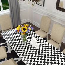 1片加厚棕色浴室地贴，自粘防滑浴室瓷砖，厨房地贴，自粘防水家居装饰地贴，易于安装 - 黑與白 - 查看 9