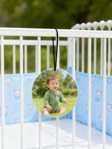Colgante circular personalizado de acrílico con foto para niños - Adorno colgante circular personalizado con impresión de foto HD resistente a la decoloración, material de acrílico duradero perfecto para espacios de niños, decoración circular personalizada y linda para atesorar recuerdos de la infancia, diseño fácil de colgar para la pared de la guardería/dormitorio, regalo ideal de cumpleaños/baby shower para padres y abuelos para honrar los hitos del crecimiento de los niños! - Multicolor - Ver 7