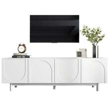 Modern White TV Unit Measuring 175 X 38 X 56 Cm, Adjustable Shelves, Low And Lightweight TV Unit In A Luxurious Style. - White - View 8
