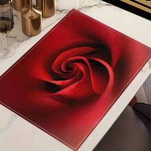 Juego de 1/4/6/8/12 piezas, diseño de corazón rojo, Día de San Valentín, diseño a cuadros, manteles de mesa de comedor de lino, manteles individuales impresos lavables, almohadillas protectoras de superficie, manteles de mesa de comedor para interiores y exteriores, adecuados para fiestas festivas, cocina y comedor - Multicolor - Ver 9