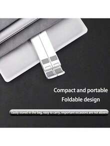 1个可调节笔记本电脑支架，带手机支架，可调节散热支架，加长手机座，耐用ABS材质，可折叠设计，适用于10-15.6英寸设备，附赠旅行收纳袋 - 桌面整理器/时尚科技配件/稳固支架配件 - 彩色 - 查看 8