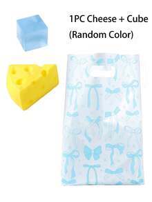 1/2pcs Stress Relief Triangle Cheese Squeeze Toy, Slow Rebound Squishy Cheese Shaped Fidget Toy, Soft Texture Anxiety Relief Gadget With Random Color Gift Bag - Multicolor - View 15