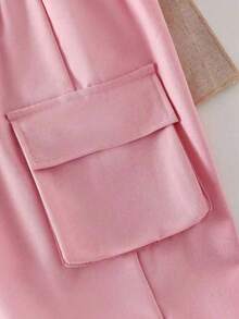 Toddler Girls' Cartoon Print Round Neck Short Sleeve Top And Cargo Pants Set - White - View 5