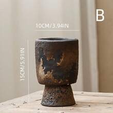 复古陶瓷花瓶，户外花园艺术装饰古董陶土花瓶 - 适合装饰餐桌、客厅、卧室、浴室，母亲节礼物，父亲节礼物 - 黑色 - 查看 7