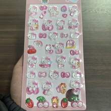 1张动漫卡通3D贴纸，可爱动物小猫贴纸，可重复使用防水贴纸，DIY工艺贴纸，适用于笔记本电脑、水瓶、笔记本、汽车、行李箱、礼品包装、派对装饰、乙烯基贴纸、学习用品、返校用品。 - 彩色 - 查看 7