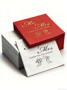 20/1 pieza Vajilla desechable para el Día de San Valentín - Servilletas, Manteles de 10*10 pulgadas, Servilletas de cocina, Servilletas blancas. Para familia, fiesta del Día de San Valentín, decoración de banquetes. Artículos esenciales para restaurantes y cocinas. - Multicolor - Ver 1