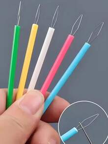 Kunststoff Nähnadel und Faden Führung - Nähmaschinen Faden Hilfsmittel, Perlen Werkzeuge, DIY Handgefertigter Schmuck Zubehör, Hilfsmittel für Senioren, Farbe zufällig