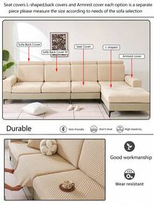 1 tấm bọc ghế sofa dày dặn, co giãn, giữ ấm, chống trượt, phủ kín toàn bộ ghế sofa, phù hợp cho mọi mùa, bọc ghế sofa bằng vải, có thể giặt máy, chống bụi, thân thiện với thú cưng, chăn trang trí sofa, có thể điều chỉnh cho sofa góc, phòng ngủ, văn phòng, phòng khách, sofa 1/2/3/4 chỗ ngồi. - Màu Khaki - Xem 9