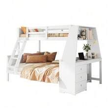 Kids Bed Frames, Headboards & Footboards - White + Pine + 140cm*200cm-1 - View 10