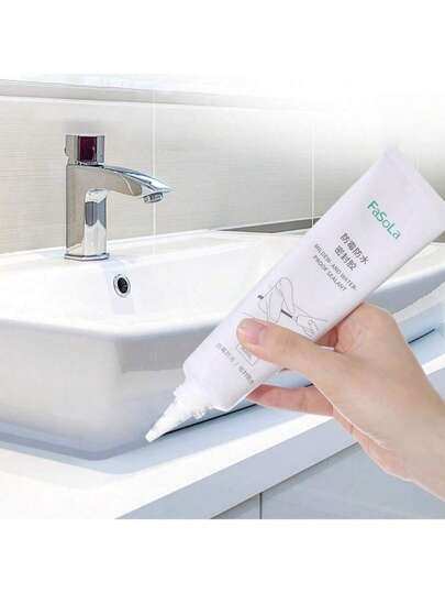 1 flaska 90 ml silikonfogmassa, vattentät, mögelmotståndskraftig transparent fogmassa, glaslim, köks- och badrumsfogmassa, starkt lim, värme- och köldbeständig fogmassa, silikonfogmassa, vattentätt lim, klart lim, badrumsfogmassa, fogmassa, mögelmotståndskraftig fogmassa, lim, kakelfogmassa, hemreparation