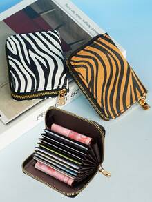 1pc Leopard Print Women's High-End Large Capacity Multi-Card Slot Multifunctional Card Holder Wallet - Multicolor - View 1