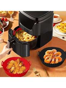 2pcs Foldable & Reusable Silicone Baking Mat Liners For Air Fryer Trays - Multicolor - View 2