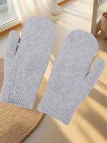 1 双女士冬季保暖针织手套，柔软舒适，带保暖内衬，适合寒冷天气，是送给女性的绝佳礼物，也是圣诞节和感恩节的理想之选。 - A - 查看 3