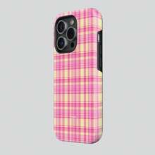 Funda Fragola BUTTER - Diseño a cuadros rosa y amarillo para 11 12 13 14 15 16 Pro Max | Protección minimalista y duradera adecuada para Samsung S24 FE - Color mixto 1 - Ver 3