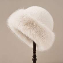 2025 Winter New Women's Hat, Face Slimming, Fleece Lined, Thickened, Warm, Ear Protection, Large Head Circumference, Fluffy Fisherman Hat - Mongolian Felt Hat [pink] - View 8