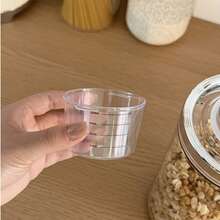 Transparent Sealed Jar With Measuring Cup, Kitchen Storage Container, Airtight Food Canister - Multicolor - View 9