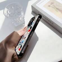 Cute Cartoon Boy H-Shinchan Phone Case Suitable For IPhone 17 16e 16 15 14 13 12 11 Mini Pro Max Air X XR XSMAX 8 7 Plus Anti-Fall Transparent Soft Back, Shockproof Case, Everyday Case, Playful Design, Anime Phone Accessories, Perfect Fit, UV - 黑色 - 查看 6