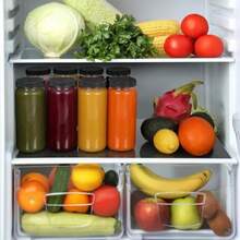 U Chef 8 Botellas de Vidrio Botellas Transparentes Botellas de Vidrio Con Tapa para Jugo con 2 Popotes y 2 Tapas Herméticas con Agujero Tarros de Viaje de 16 onzas Tarro Alto Reutilizables. - Transparente - Ver 5