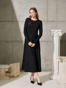 Women's French One-Buckle Strap Pointed Toe Backless High Heel Pumps, Black, Fashion Versatile Commuter Shoes, Suitable For Dresses, Spring/Summer - Black - View 3