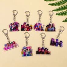 8件套全新神秘钥匙扣配件钥匙圈亚克力钥匙扣粉丝礼物新年礼物、情人节礼物、复活节礼物（随机款式） - 彩色 - 查看 5