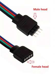 4-Pin RGB Male And Female Connector Cables (10pcs/Pack) With 10x 4-Pin Male Plugs, Compatible With 5050 3528 RGB LED Strips - 4pin Male and Female Plugs (10PCS) - View 9