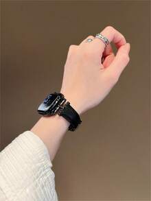 Premium Minimalist Faux Leather Watch Band, Compatible With 38/40/41/42/44/45/46/49mm Dial, Also Compatible With Apple Watch Ultra/Se11/10/9/8/7/6/5/4/3/2/1 Series - 42/44/45/49mm (s10) 46mm - View 6