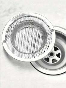 This 1/2 Inch Stainless Steel Handheld Sink Strainer Is So Practical! The Fine Mesh Can Trap Vegetable Scraps And Fruit Peels, The Handheld Design Makes It Easy To Clean, It Fits Most Sink Drains, And It Conveniently Collects Kitchen Waste After Meals To Prevent Pipe Clogs. Compact, Durable, And Easy To Clean. - Multicolor - View 2