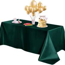 1/2 piezas Mantel rectangular de seda suave de color verde oliva, 57.87*102.36/120.08 pulgadas, adecuado para restaurante, cena festiva, boda, fiesta, mesa de banquete - Multicolor - Ver 9